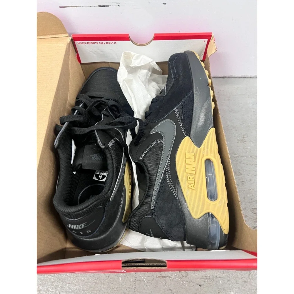 Nike Air Max Excee HV0928-010 Sneakers Mens US 10D Black Gum Suede Running Shoes